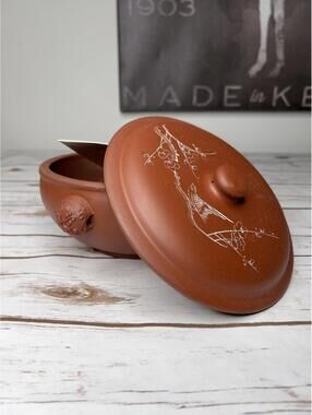 Vintage Joyce Chen Steamer Cooking Pot Red Clay Pot Yunnan Yixing Zisha
